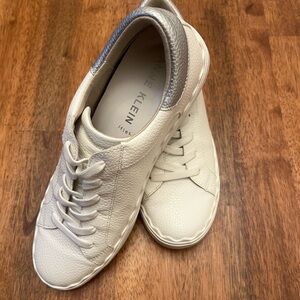 Anne Klein Women's White and Silver Dressy Sneakers